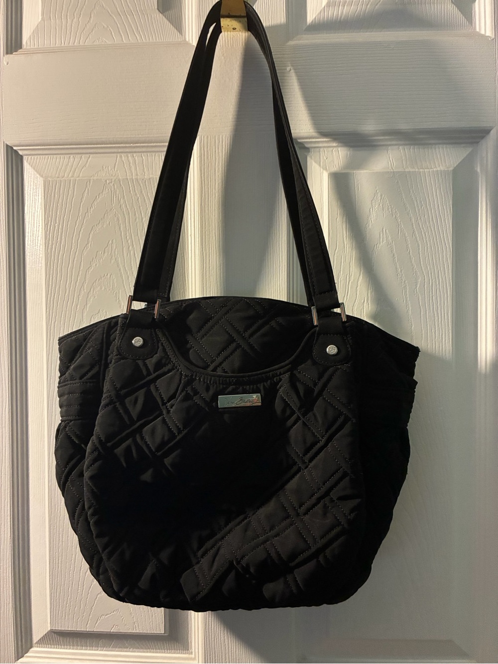 Vera Bradley Black Quilted Shoulder Tote